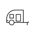 Camper van icon. Travel car outline symbol. Automobile house sign Royalty Free Stock Photo